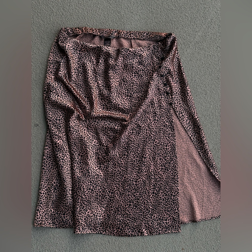Victoria's Secret Pink and Black Leopard Midi Skirt